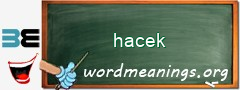 WordMeaning blackboard for hacek